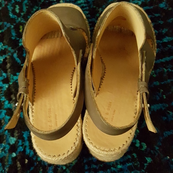 SOLD-RAG & BONE Leather Espadrille Wedges - 38.5 - Picture 7 of 7
